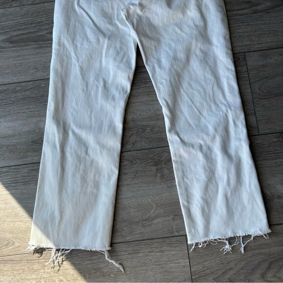 Nasty Gal White Frayed  Hem High Rise Mom Jeans - Picture 10 of 14